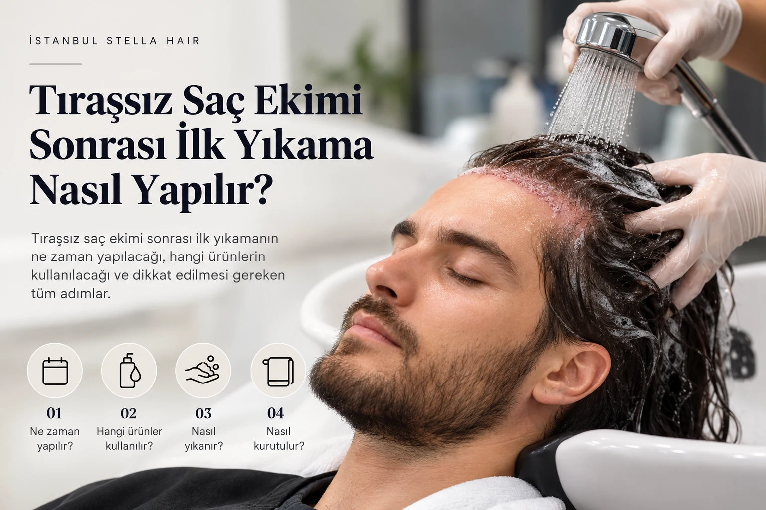 Tıraşsız Saç Ekimi Sonrası İlk Yıkama Nasıl Yapılır ?