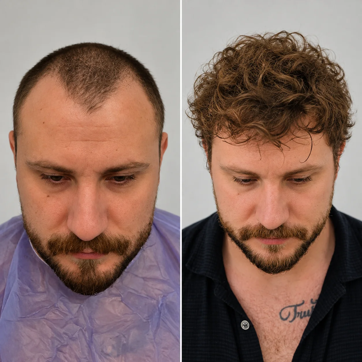 Hair transplant before and after comparison photo 4