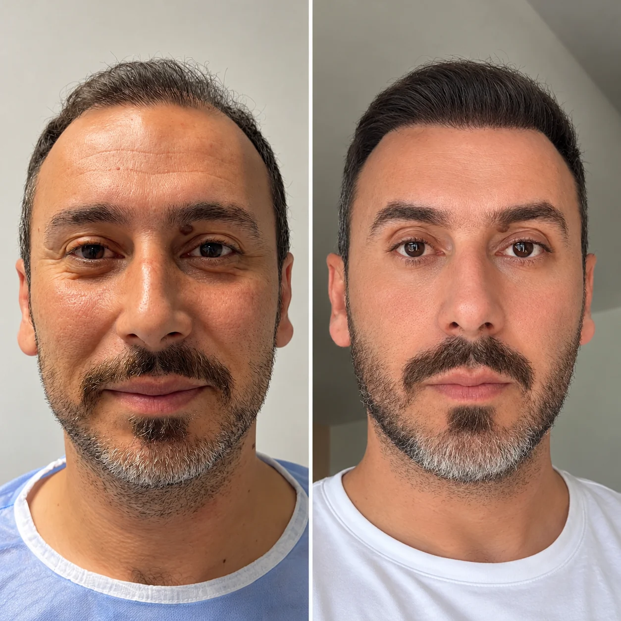 Hair transplant before and after comparison photo 18