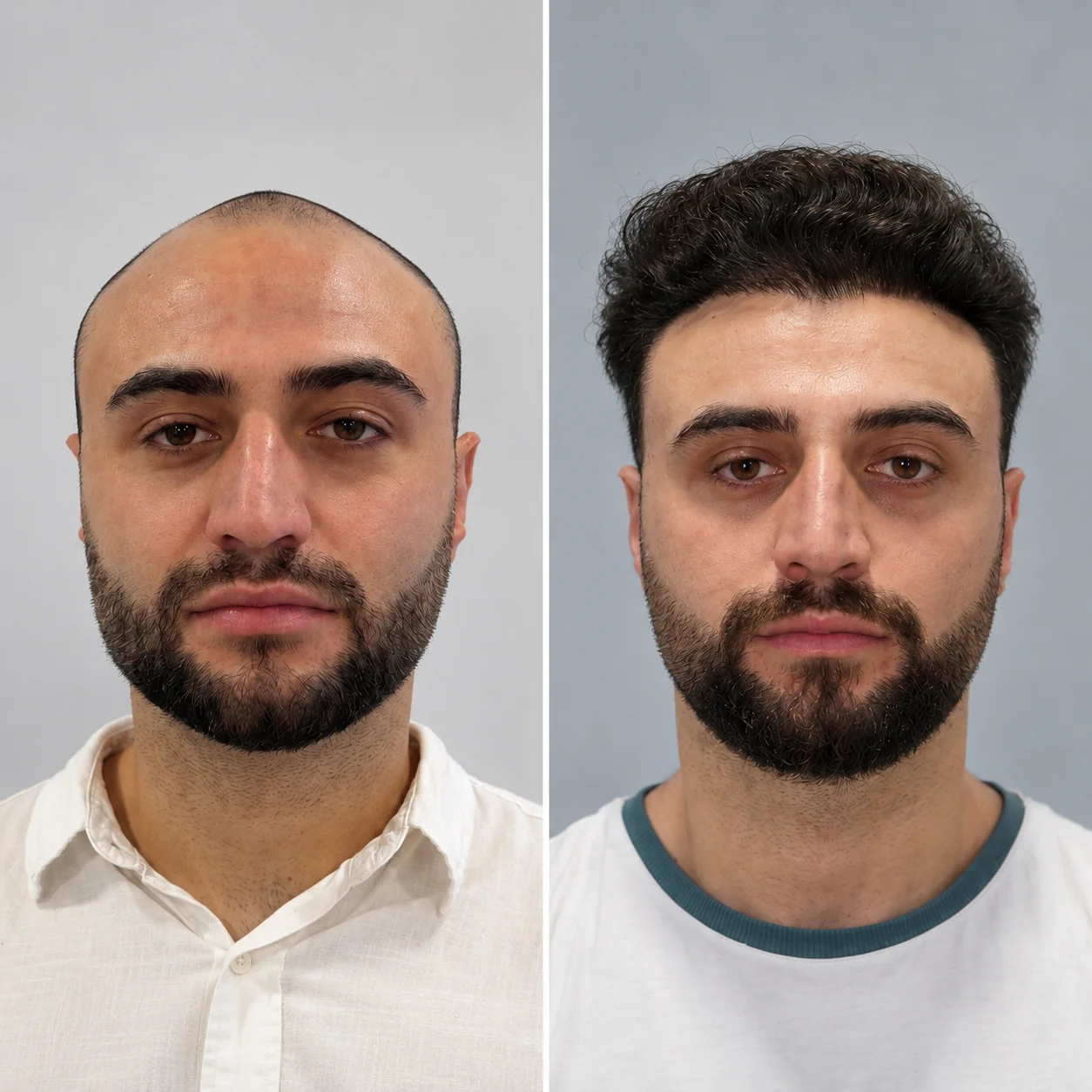 Hair transplant before and after comparison photo 5