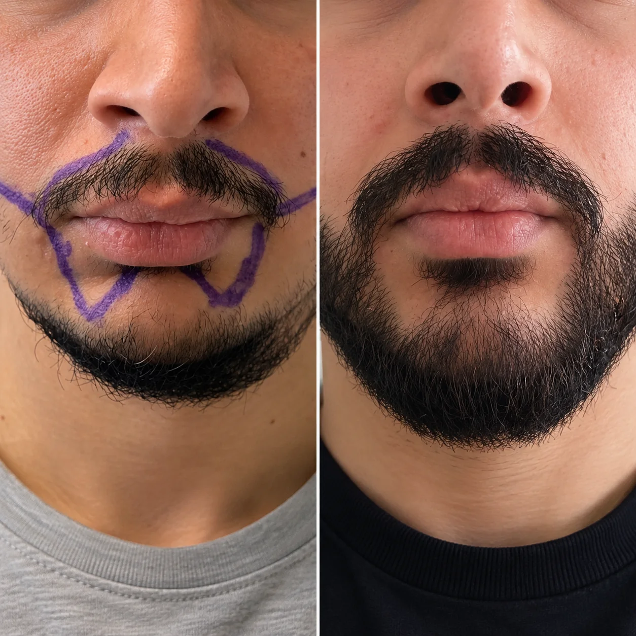 Beard transplant before and after comparison photo 4